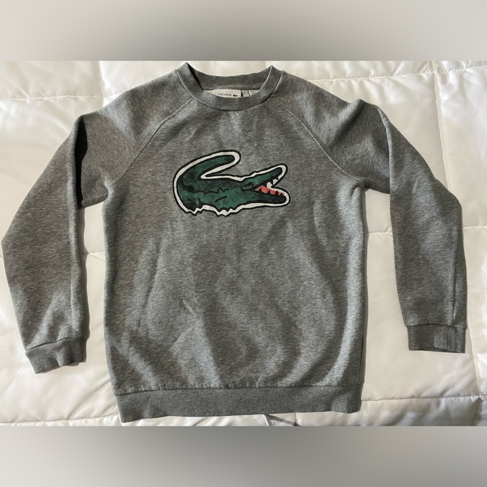 Lacoste Heather Gray Crewneck